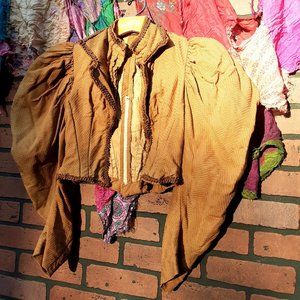 Vintage Burnt Golden Brown Victorian Style Jacket